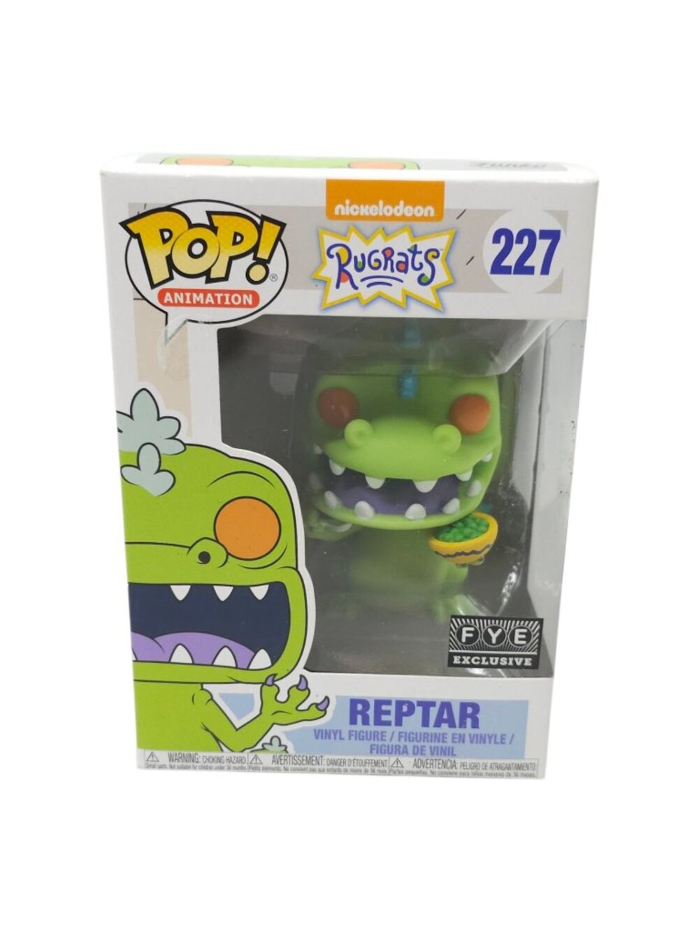 Funko Pop Rugrats Reptar #227 FYE Exclusive Cereal Bowl Vinyl Figure Box Wear